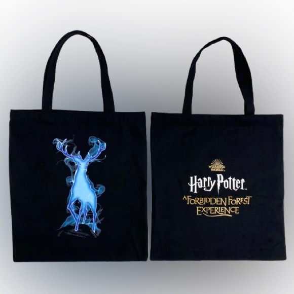 Wizarding World Harry Potter A Forbidden Forest Experience Black Canvas Tote Bag - Picture 6 of 6